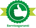 Symbol för servicegaranti, knuten hand med tumme upp.