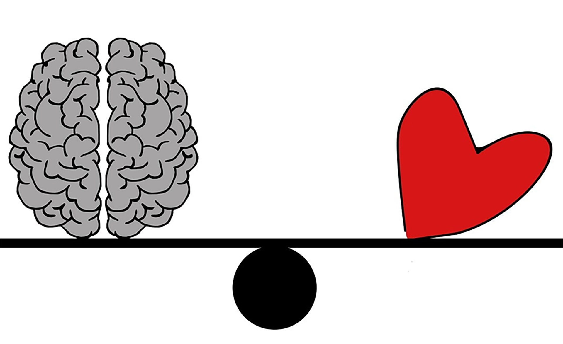 Tecknad bild på en hjärna och ett hjärta.